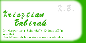 krisztian babirak business card
